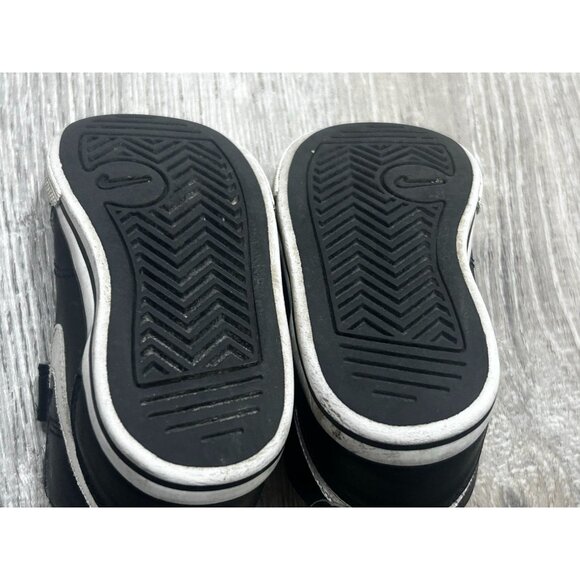 Nike Capri 3 Leather Shoes Size 6c Toddler Hook & Loop Black - Picture 4 of 6